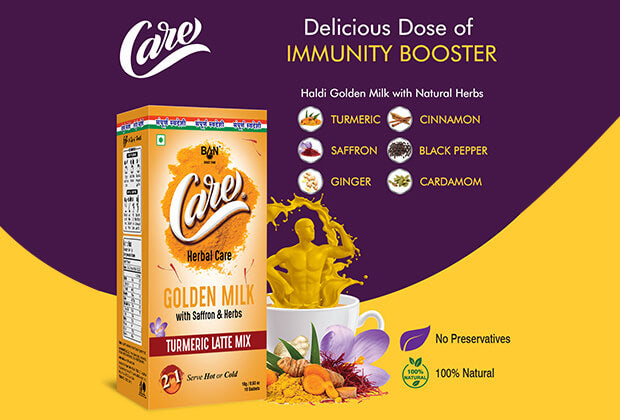 Health Benefits : Care Golden Milk Turmeric Latte Mix with Saffron & Herbs