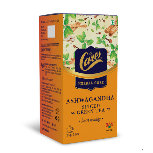 Care ashwagandha spice green tea PACK OF 25 TEA BAGS