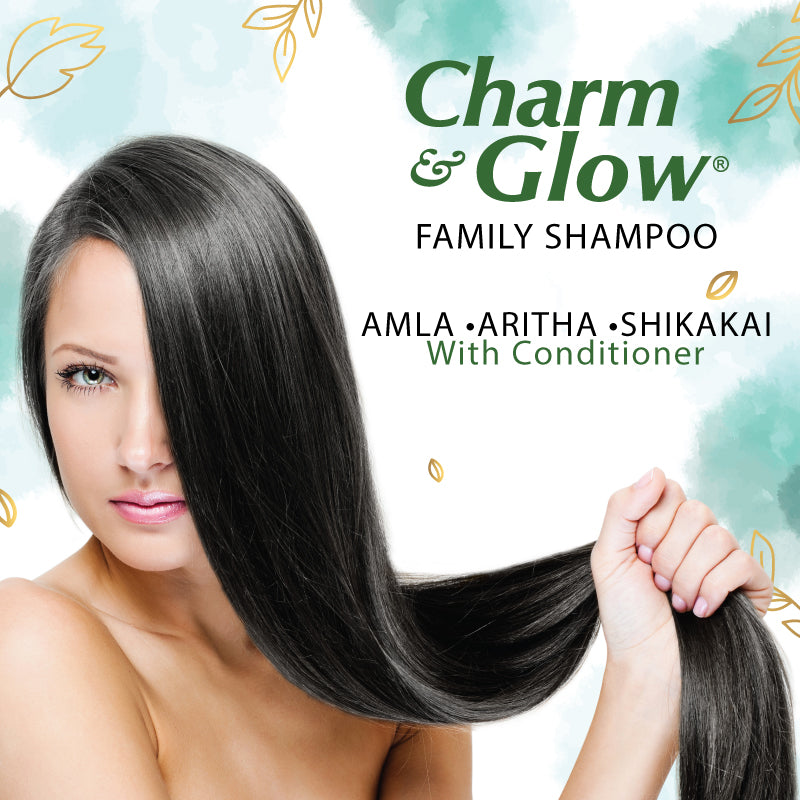 CHARM & GLOW AMLA RITHA SHIKAKAI SHAMPOO WITH CONDITIONER