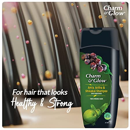 CHARM & GLOW AMLA RITHA SHIKAKAI SHAMPOO WITH CONDITIONER
