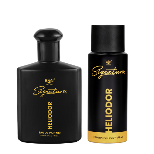 HELIODOR Signature Duo – Men's 100ml EDP & 150ml Deodorant Combo | Woody Chypre Leather