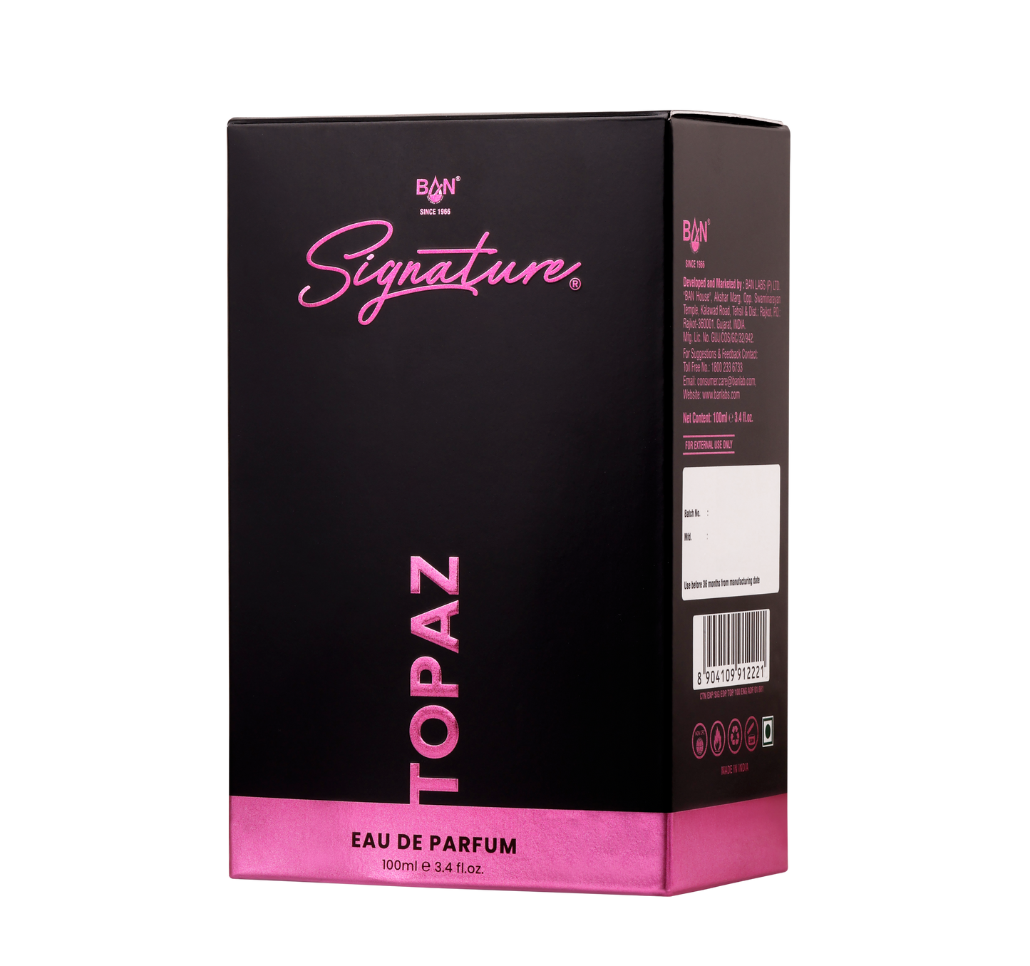 TOPAZ – Women's Eau De Parfum - 100ml | Radiant Floral Fruity Fragrance