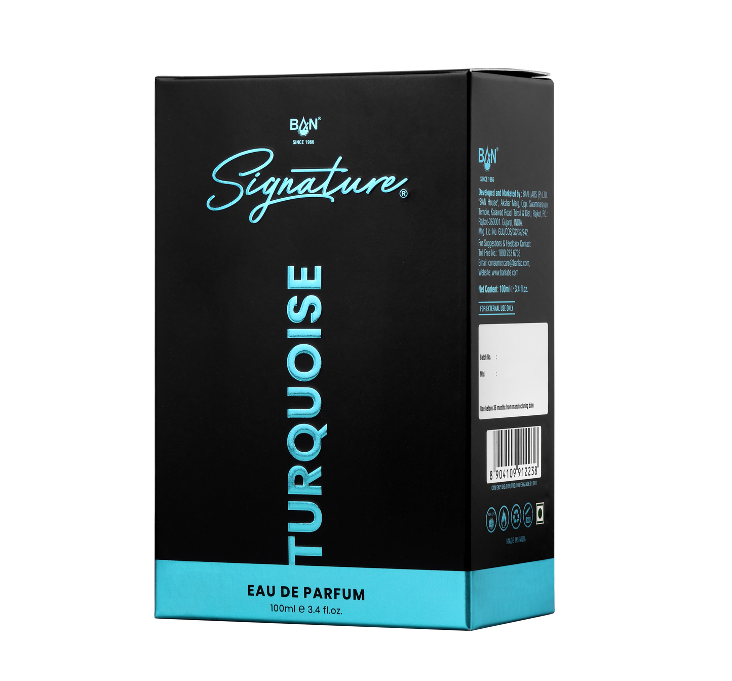 TURQUOISE Signature Duo – Men's 100ml EDP & 150ml Deodorant Combo | Amber Spicy Leather