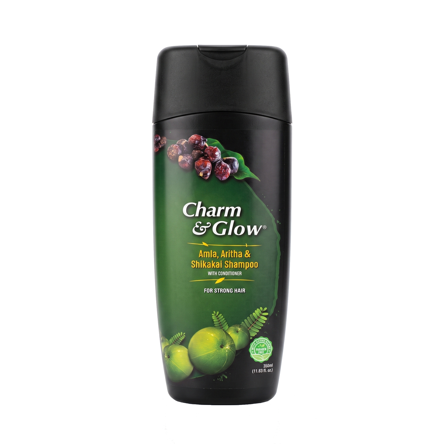 Amla, Aritha (Reetha) & Shikakai Shampoo – 350 ml | Charm & Glow