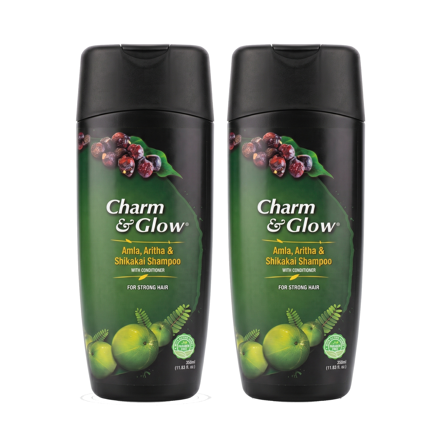 Amla, Aritha (Reetha) & Shikakai Shampoo – 350 ml | Charm & Glow