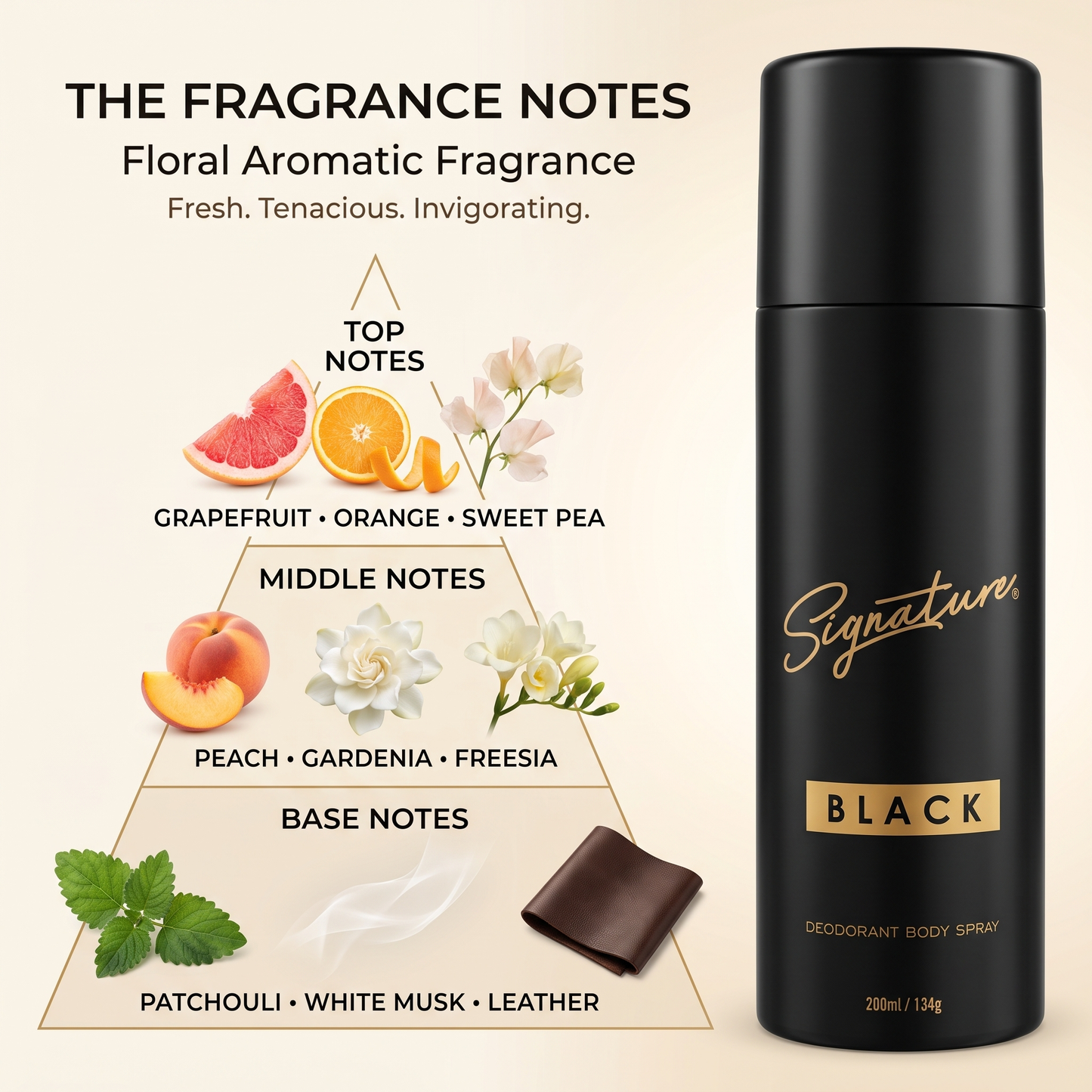 Signature Perfume Body Spray - Black 200 ML