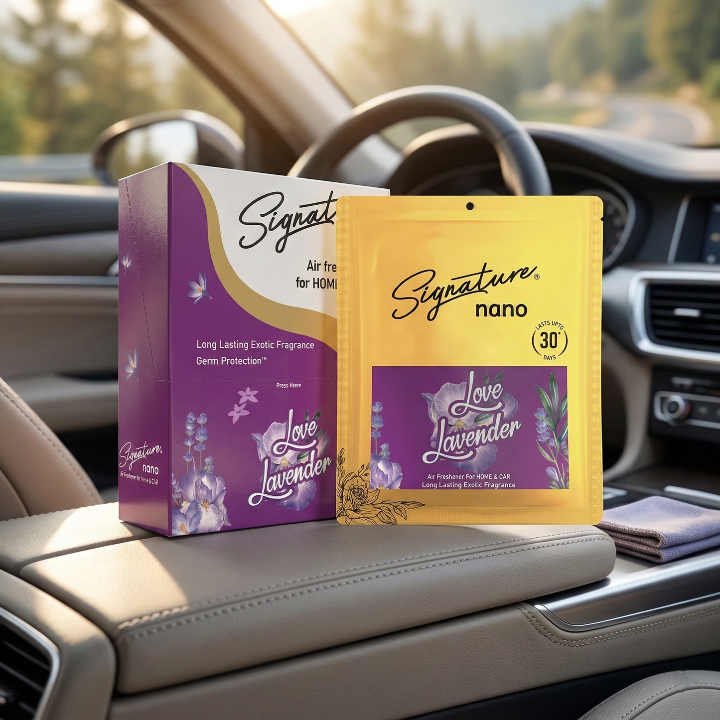 SIGNATURE NANO AIR FRESHENER HOME & CAR- LOVE LAVENDER 10G