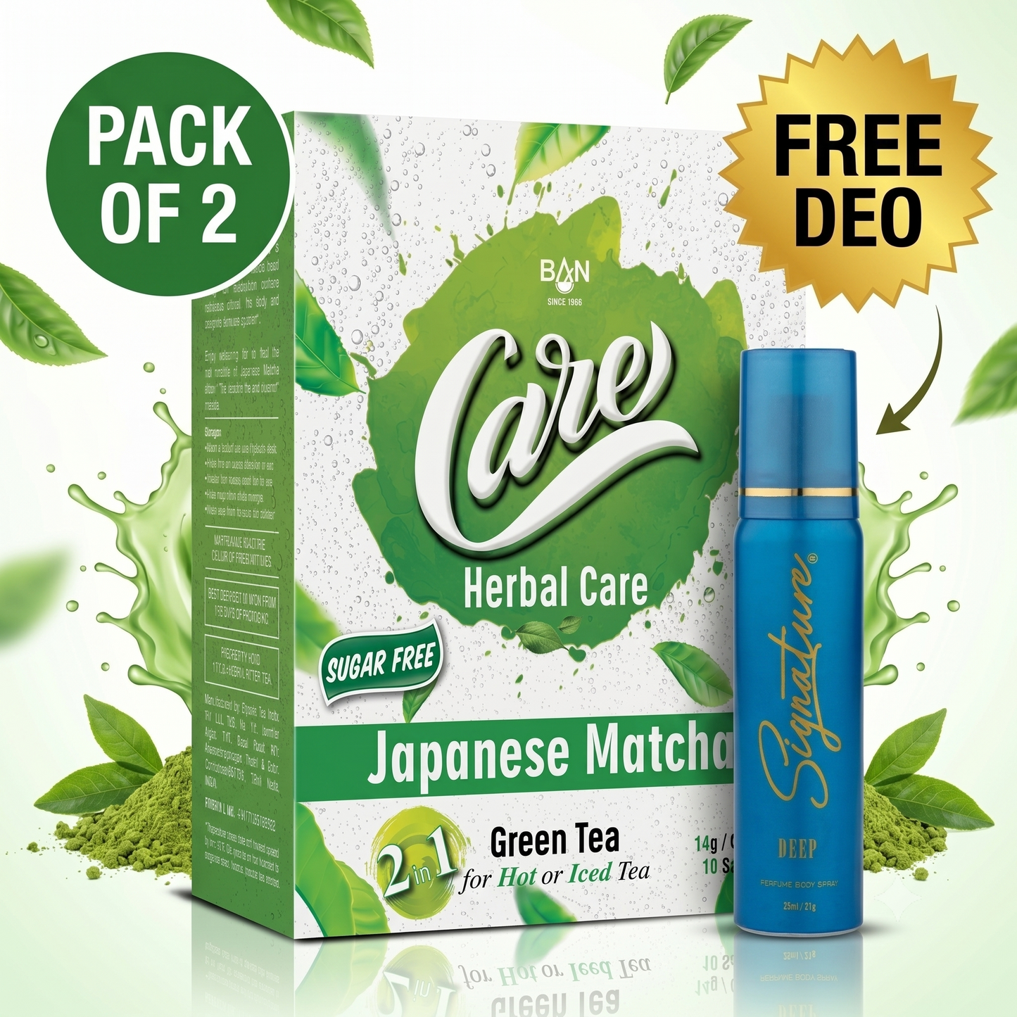 Care Japanese Matcha Green Tea + FREE 25ml Deo
