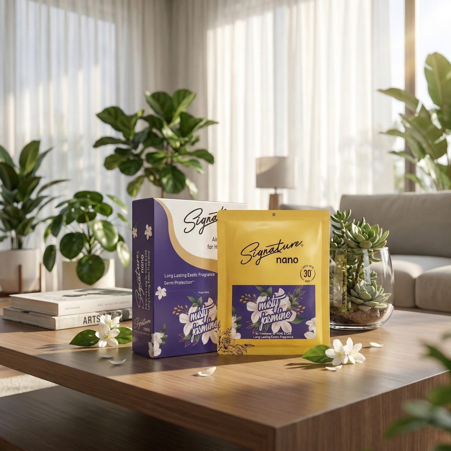 SIGNATURE NANO AIR FRESHENER HOME & CAR- MISTY JASMINE 10G