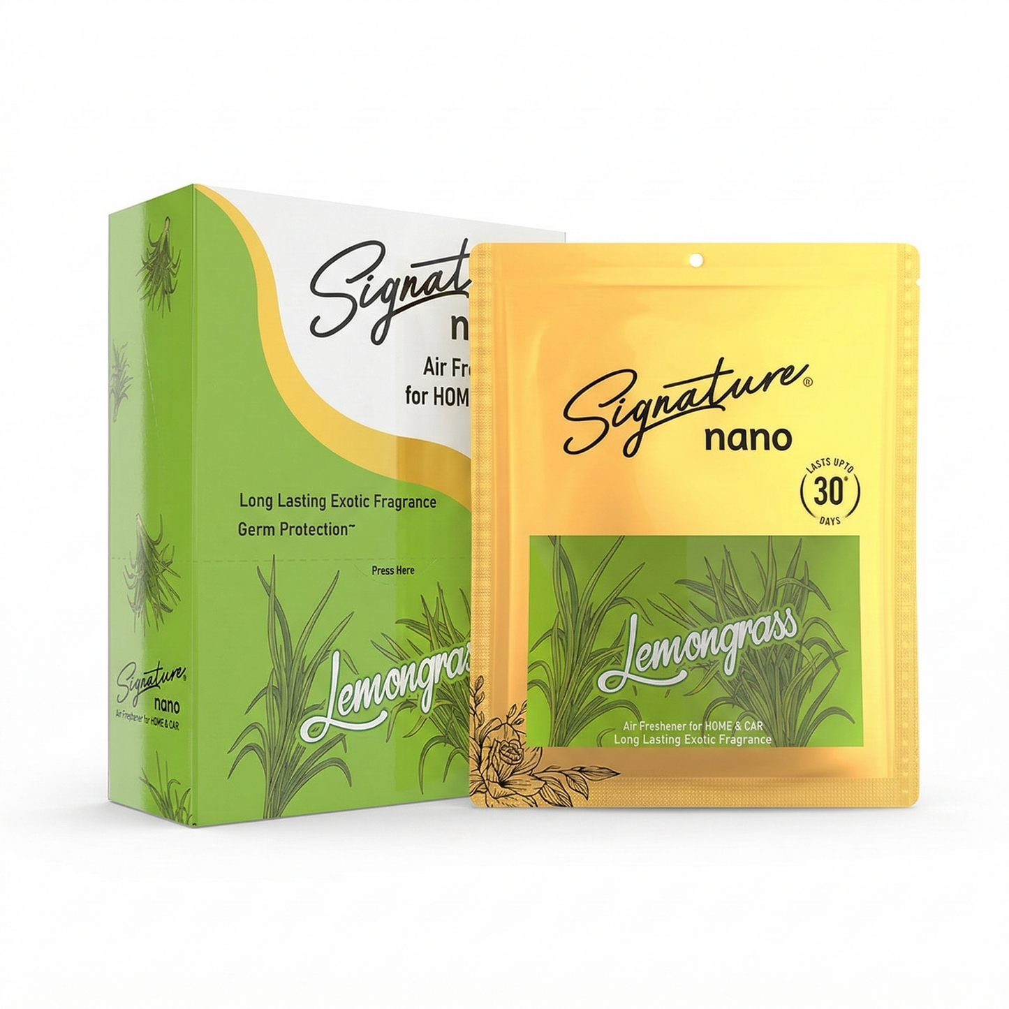 SIGNATURE NANO AIR FRESHENER HOME & CAR- LEMONGRASS 10G