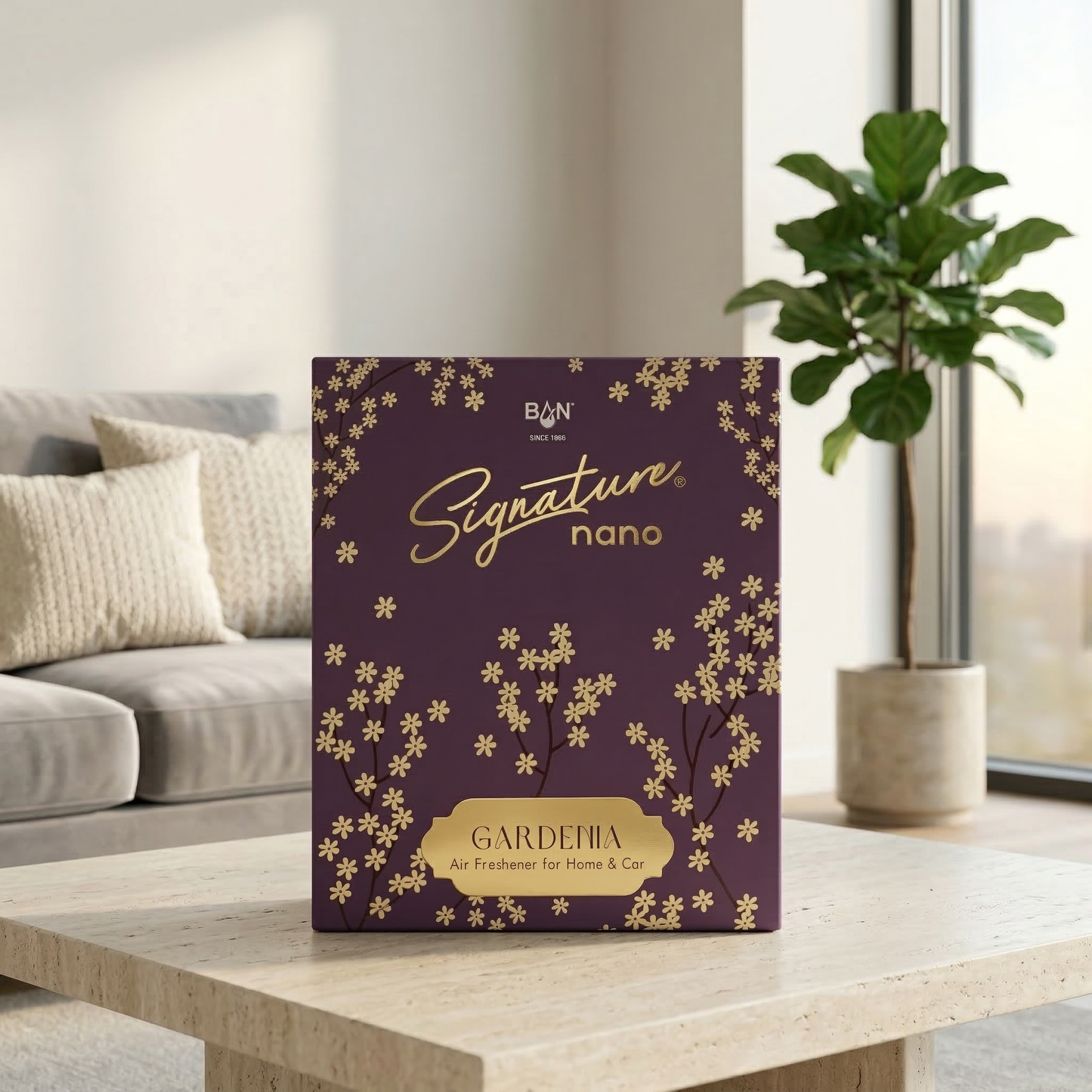 SIGNATURE NANO AIR FRESHENER HOME & CAR- GARDENIA 10G