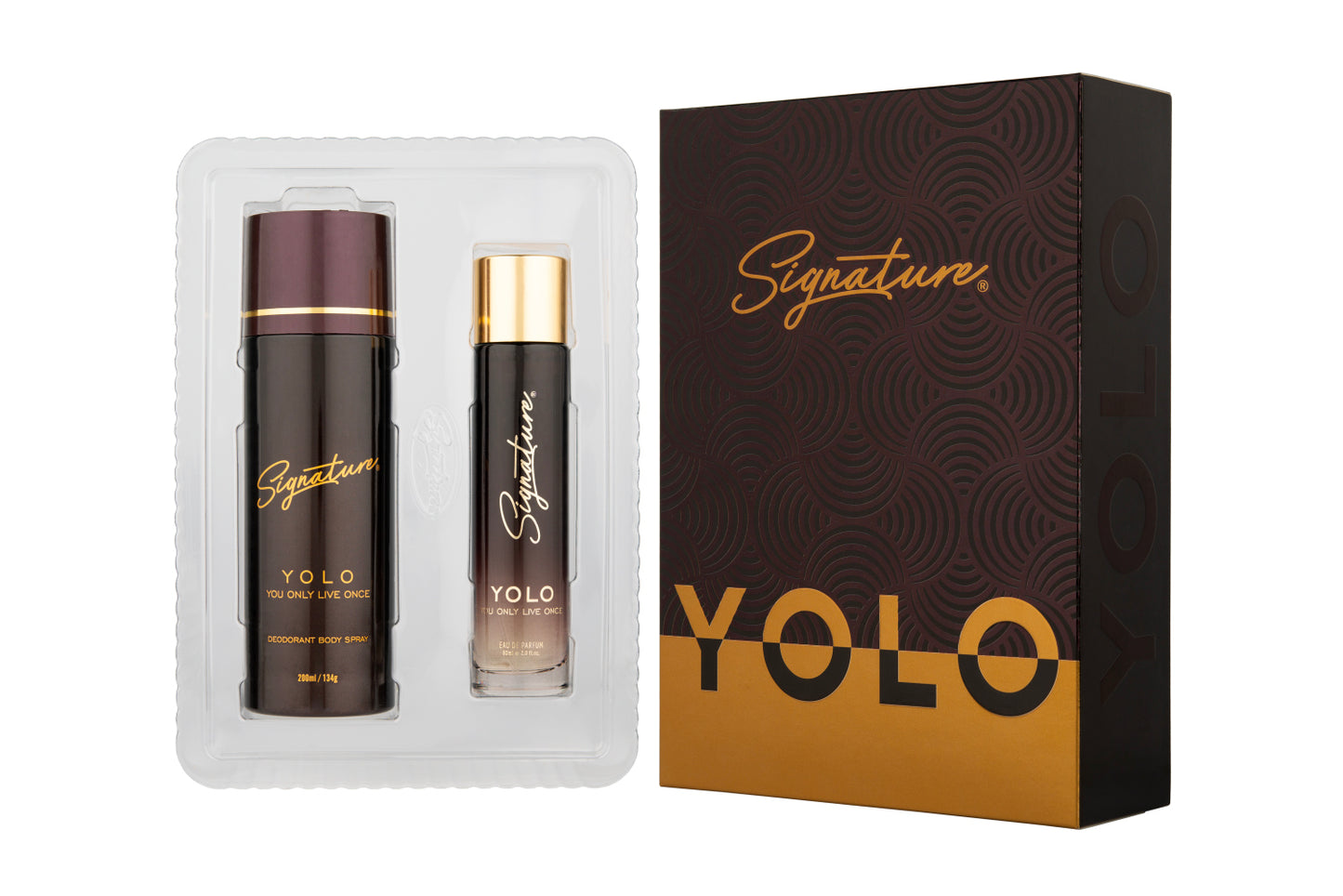 Signature EDP + Deodorant Gift Set Combo- "YOLO" - 60 ML EDP & 200 ML DEO and FREE Black Deodorant 70 Ml