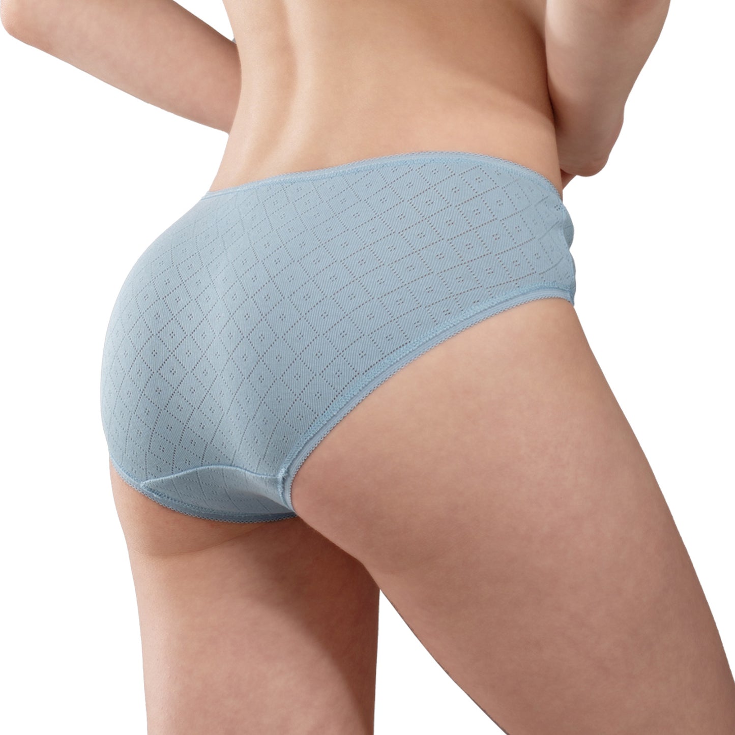 The Secret Loom Women's Hipster - 100% Cotton Pointelle Rib - Premium High Waist Hipster Panties for Women