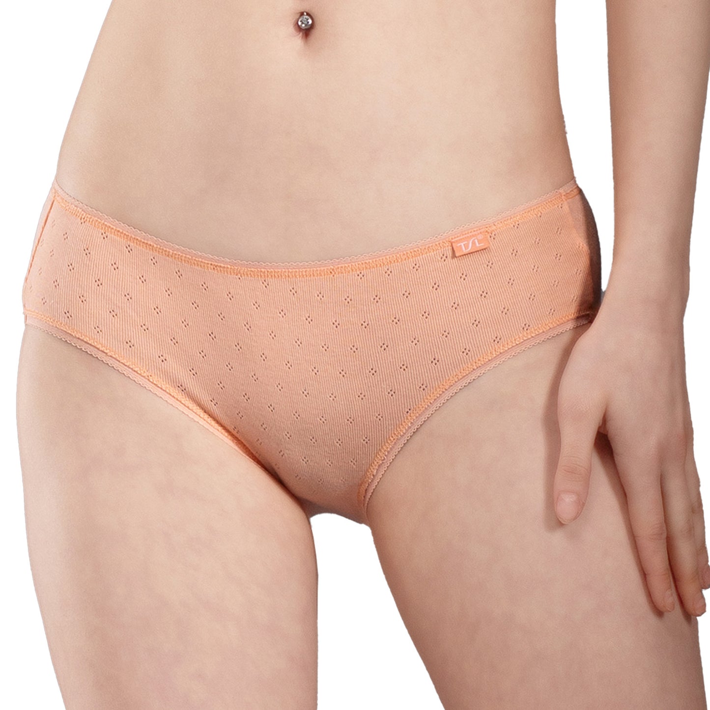 The Secret Loom Women's Hipster - 100% Cotton Pointelle Rib - Premium High Waist Hipster Panties for Women