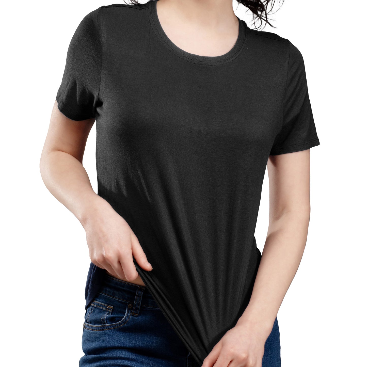 The Secret Loom Women's T-Shirt - 95% Bamboo, 5% Elastane - Premium T-Shirts for Women