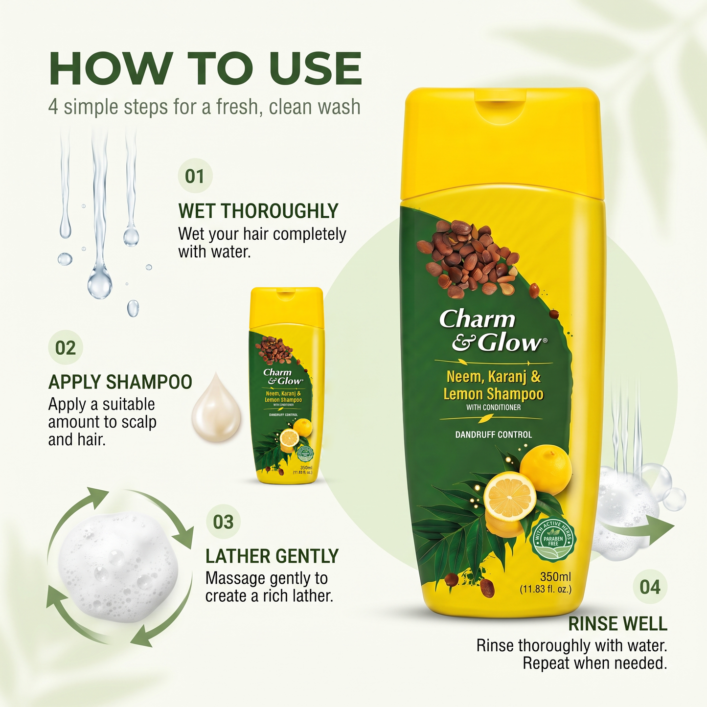 Neem, Karanj & Lemon Herbal Shampoo