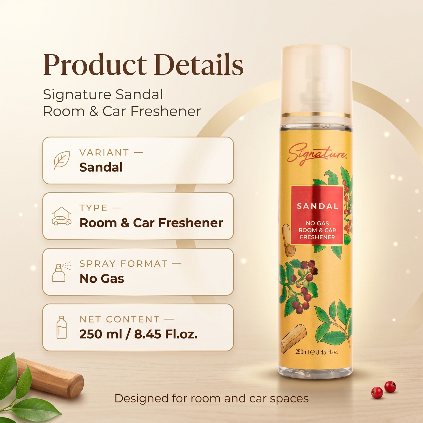 Sandalwood Air Freshener 250ml x 3