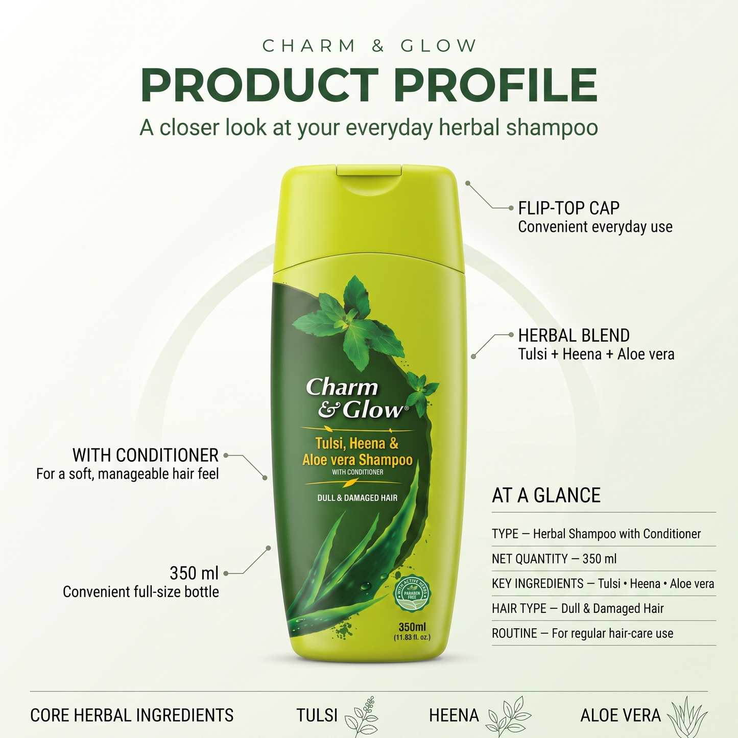 Tulsi, Heena & Aloevera Herbal Shampoo