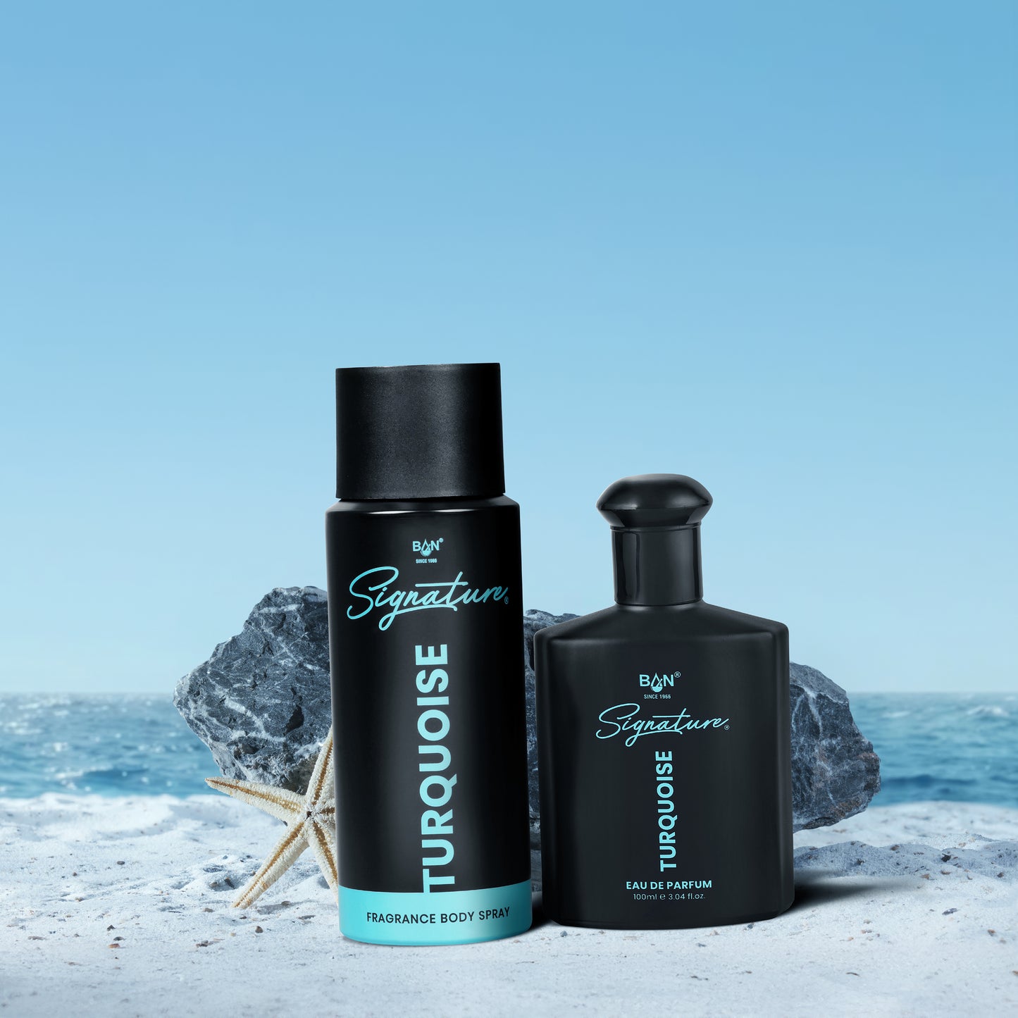 TURQUOISE Signature Duo – Men's 100ml EDP & 150ml Deodorant Combo | Amber Spicy Leather