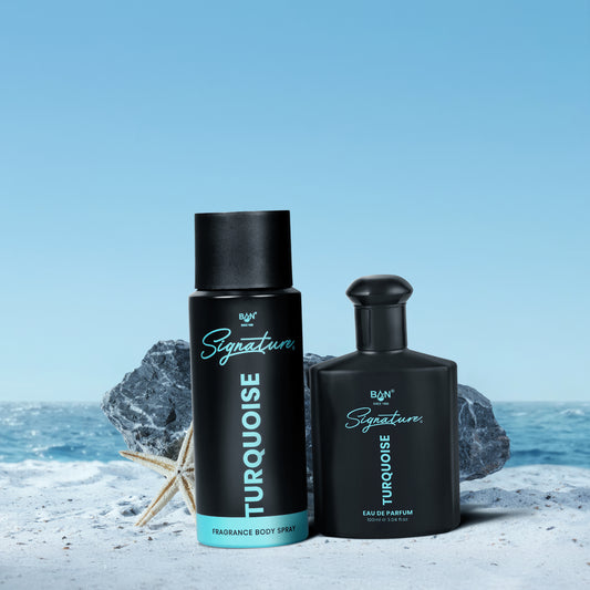 TURQUOISE Signature Duo – Men's 100ml EDP & 150ml Deodorant Combo | Amber Spicy Leather
