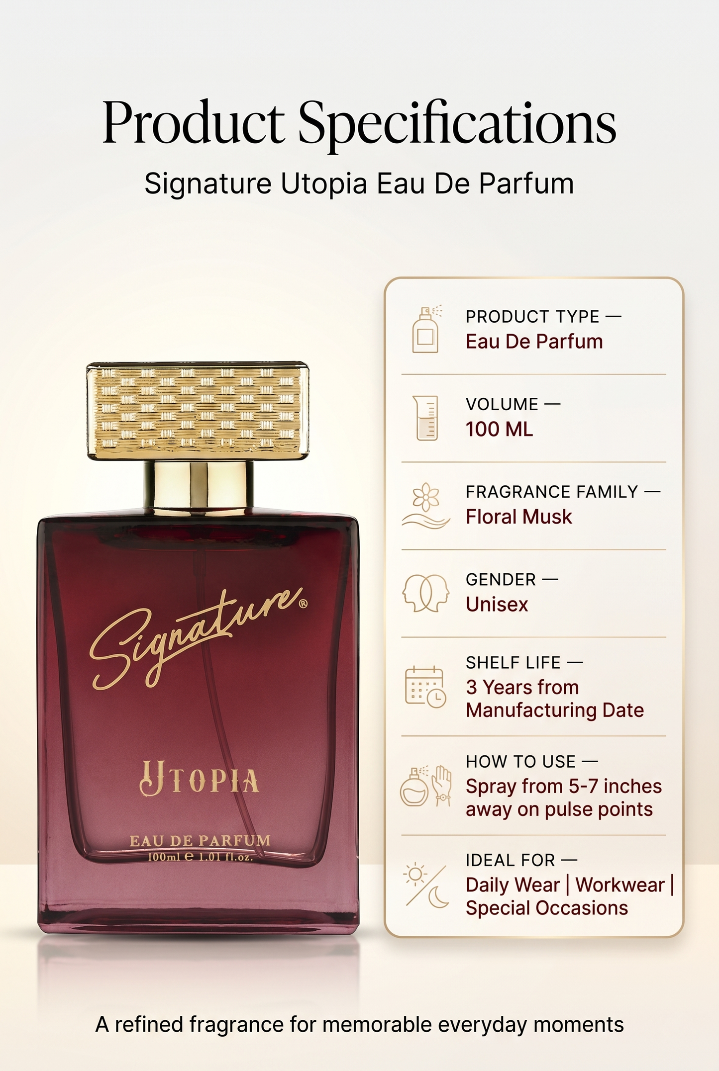 Signature Aura Eau De Parfum - "Utopia" - 100 ML EDP