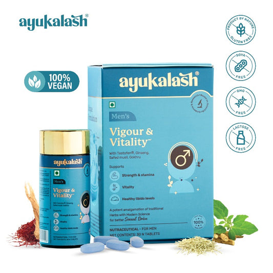 Ayukalash Vigour & Vitality 30 Tablets | Strength & Stamina | Healthy Libido Levels | Pack Of 1