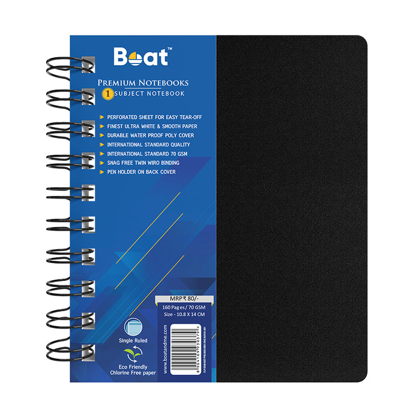 Premium Single Subject Wiro Notebook 70GSM (160 Pages)