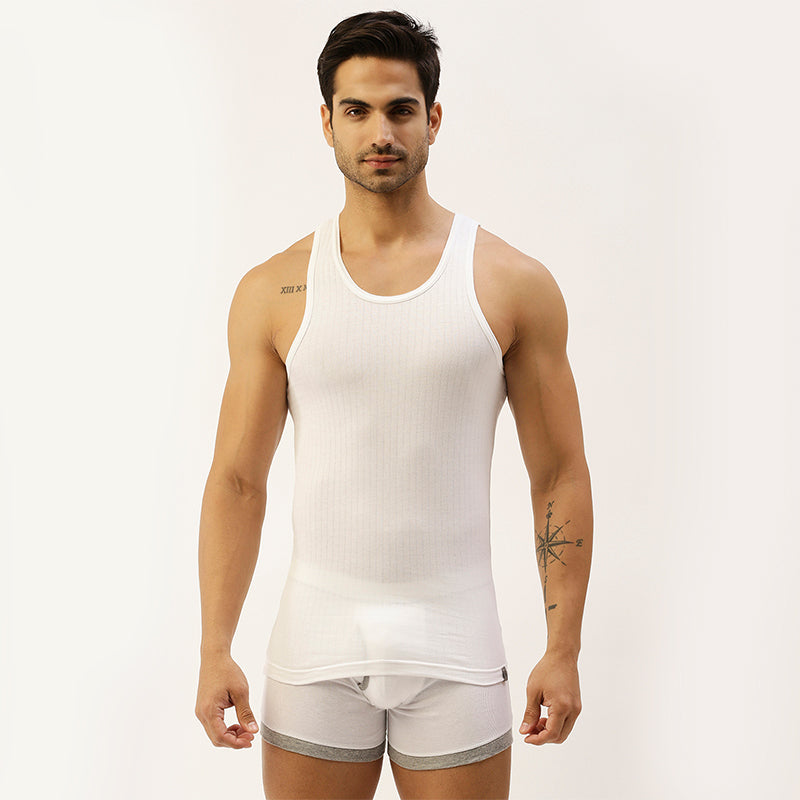 Men's Round Neck Vest - Drop Needle